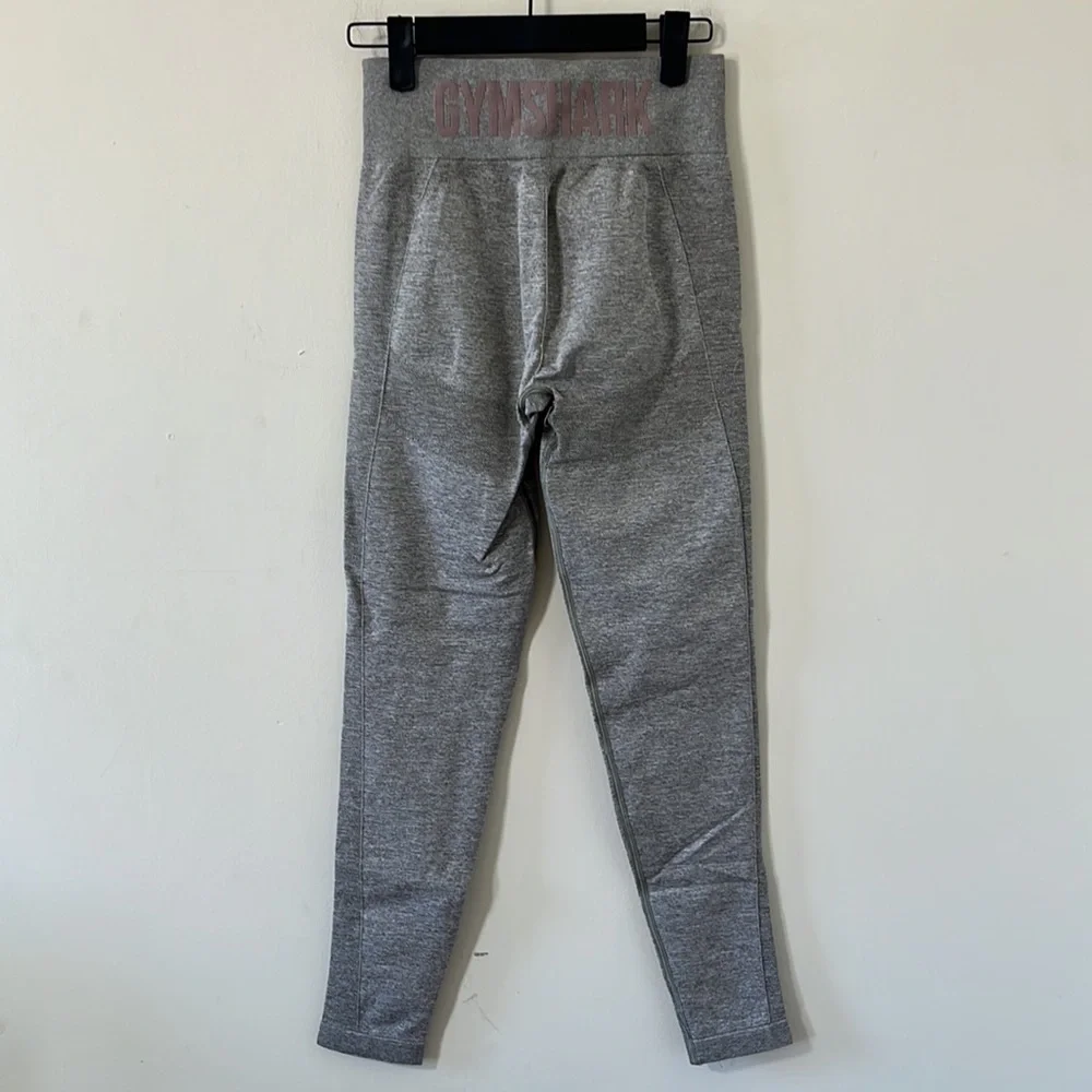 Gymshark Flex High Waisted Grey Pink Leggings Size Medium - Picture 5 of 9